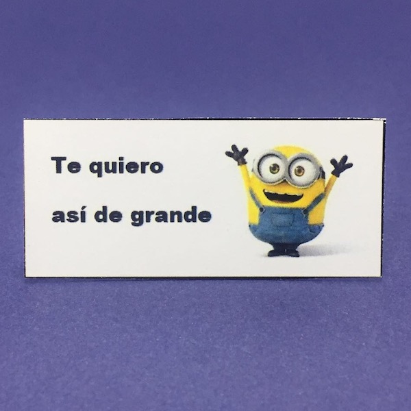 Etiqueta Minion Te Quiero med 5,6cm x 2,7cm